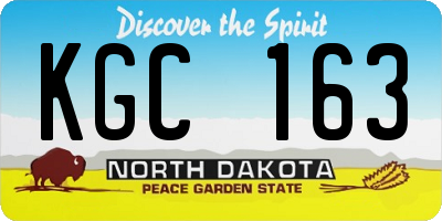 ND license plate KGC163