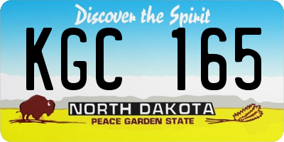 ND license plate KGC165