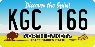 ND license plate KGC166