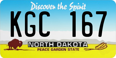 ND license plate KGC167