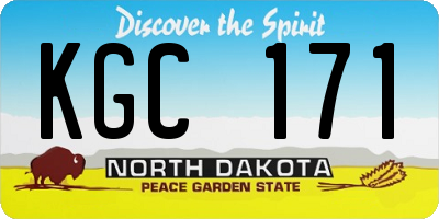 ND license plate KGC171