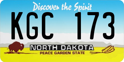 ND license plate KGC173