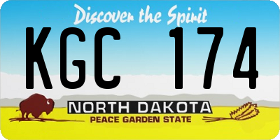 ND license plate KGC174
