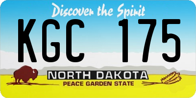 ND license plate KGC175