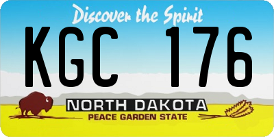 ND license plate KGC176