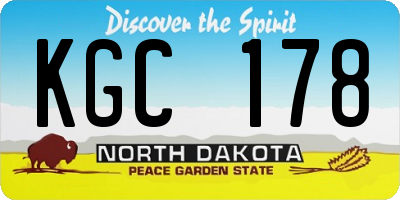 ND license plate KGC178
