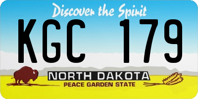 ND license plate KGC179