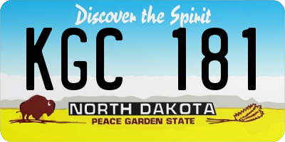 ND license plate KGC181