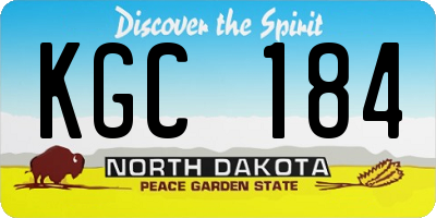 ND license plate KGC184