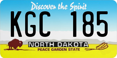 ND license plate KGC185