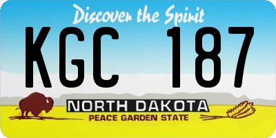 ND license plate KGC187