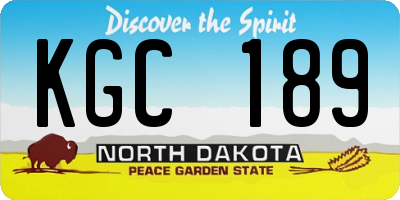 ND license plate KGC189