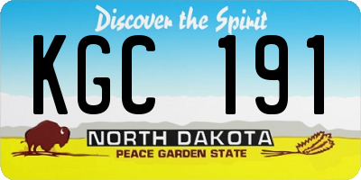 ND license plate KGC191