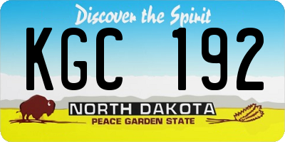 ND license plate KGC192