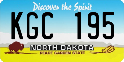 ND license plate KGC195