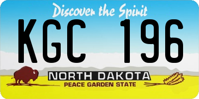 ND license plate KGC196
