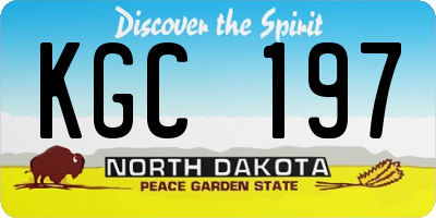 ND license plate KGC197