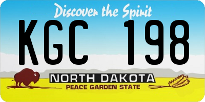 ND license plate KGC198