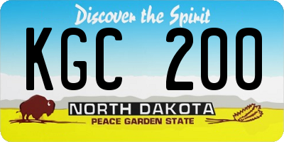 ND license plate KGC200
