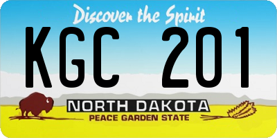 ND license plate KGC201