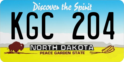 ND license plate KGC204
