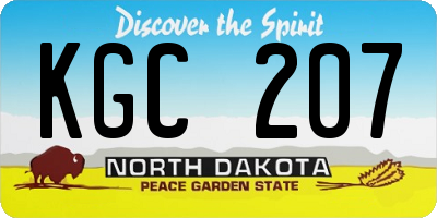 ND license plate KGC207