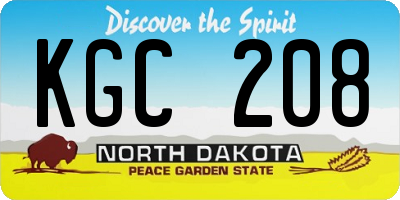 ND license plate KGC208