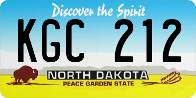 ND license plate KGC212