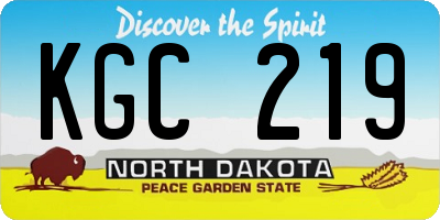 ND license plate KGC219
