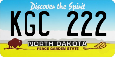 ND license plate KGC222