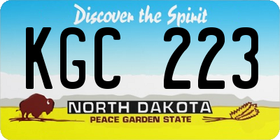 ND license plate KGC223