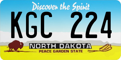 ND license plate KGC224