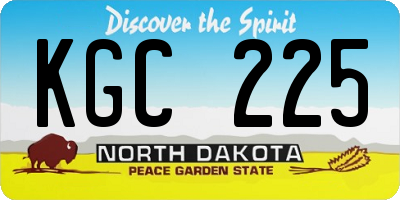 ND license plate KGC225