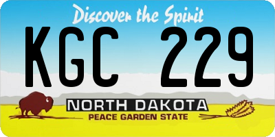 ND license plate KGC229