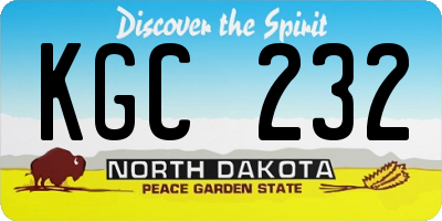ND license plate KGC232