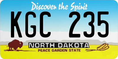 ND license plate KGC235