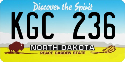 ND license plate KGC236