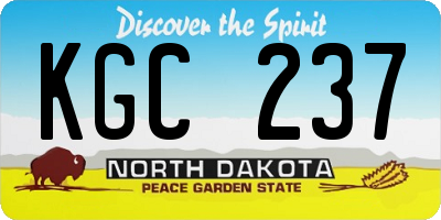 ND license plate KGC237