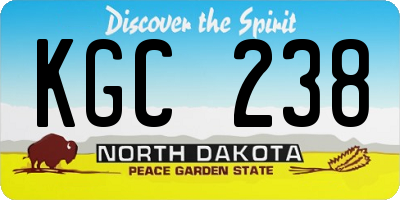 ND license plate KGC238