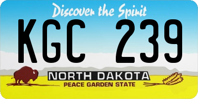 ND license plate KGC239