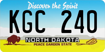 ND license plate KGC240