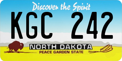 ND license plate KGC242