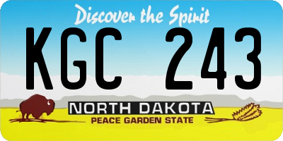 ND license plate KGC243