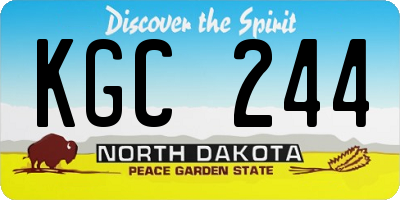 ND license plate KGC244