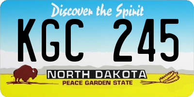 ND license plate KGC245