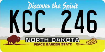 ND license plate KGC246