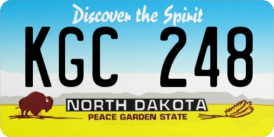 ND license plate KGC248