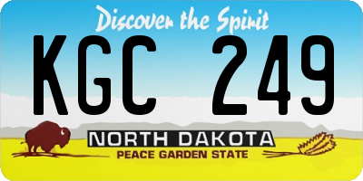 ND license plate KGC249