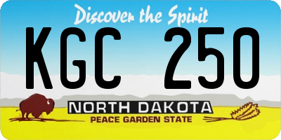 ND license plate KGC250