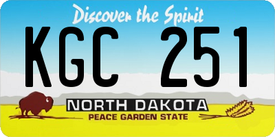 ND license plate KGC251